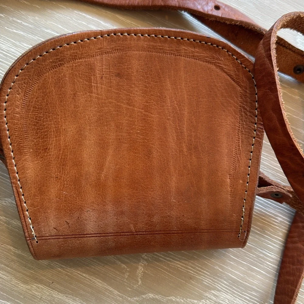 Vintage leather shoulder bag - Picture 6 of 7